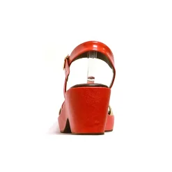 Sacapuce CHICA cuir rouge or