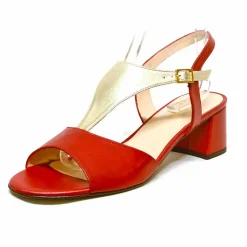 Sacapuce FABIAN cuir rouge platine