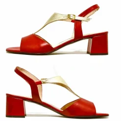 Sacapuce FABIAN cuir rouge platine
