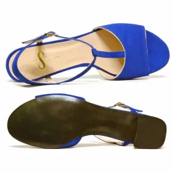 Sacapuce FELICIA cuir velours bleu