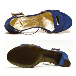 Sacapuce GAETANE cuir velours bleu nuit
