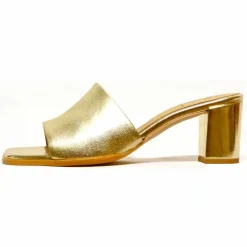 Sacapuce JENIFER cuir métal or