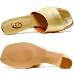 Sacapuce JENIFER cuir métal or