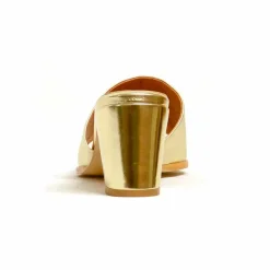 Sacapuce JENIFER cuir métal or