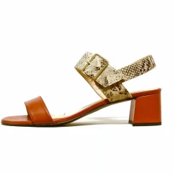 Sacapuce MELISSA cuir marron serpent