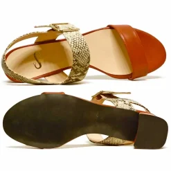 Sacapuce MELISSA cuir marron serpent