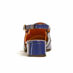 Sacapuce MICHA cuir verni bleu