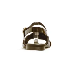 Sacapuce RITANA cuir verni noir et or