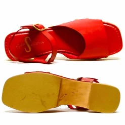 Sacapuce SABELLA cuir rouge