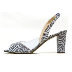 Sacapuce VICTORINE mica rayures bleu-argent