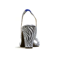 Sacapuce VICTORINE mica rayures bleu-argent
